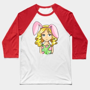 Happy Easter Bunny, Cute Face Girl Shirt Baseball T-Shirt